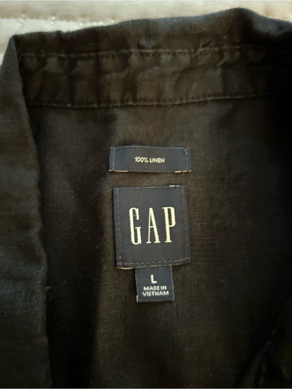 Women's GAP Black Long Sleeved Linen Shirt Size Large - Picture 4 of 7